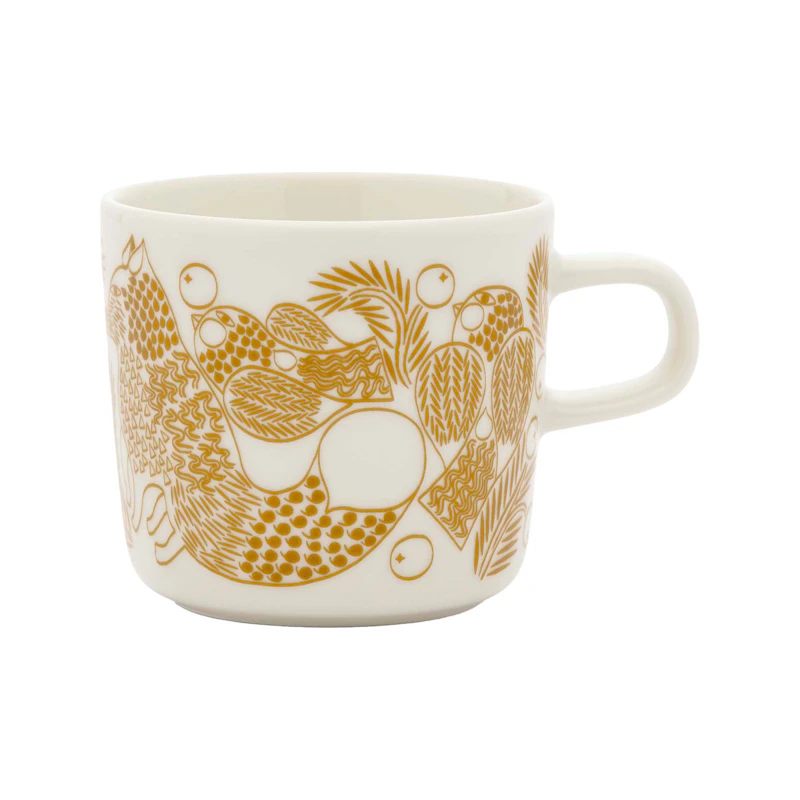 Oiva/Piirto Ketunmarja Kaffekopp 20 cl, Hvit / Bronsebrun