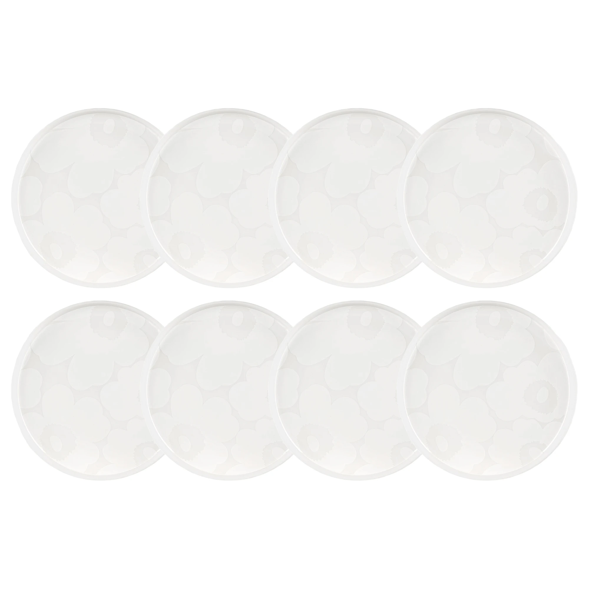 Marimekko Oiva Sidetallerken 20 Cm 8-pk - Asjetter Stengods Hvit - 072590-100X8