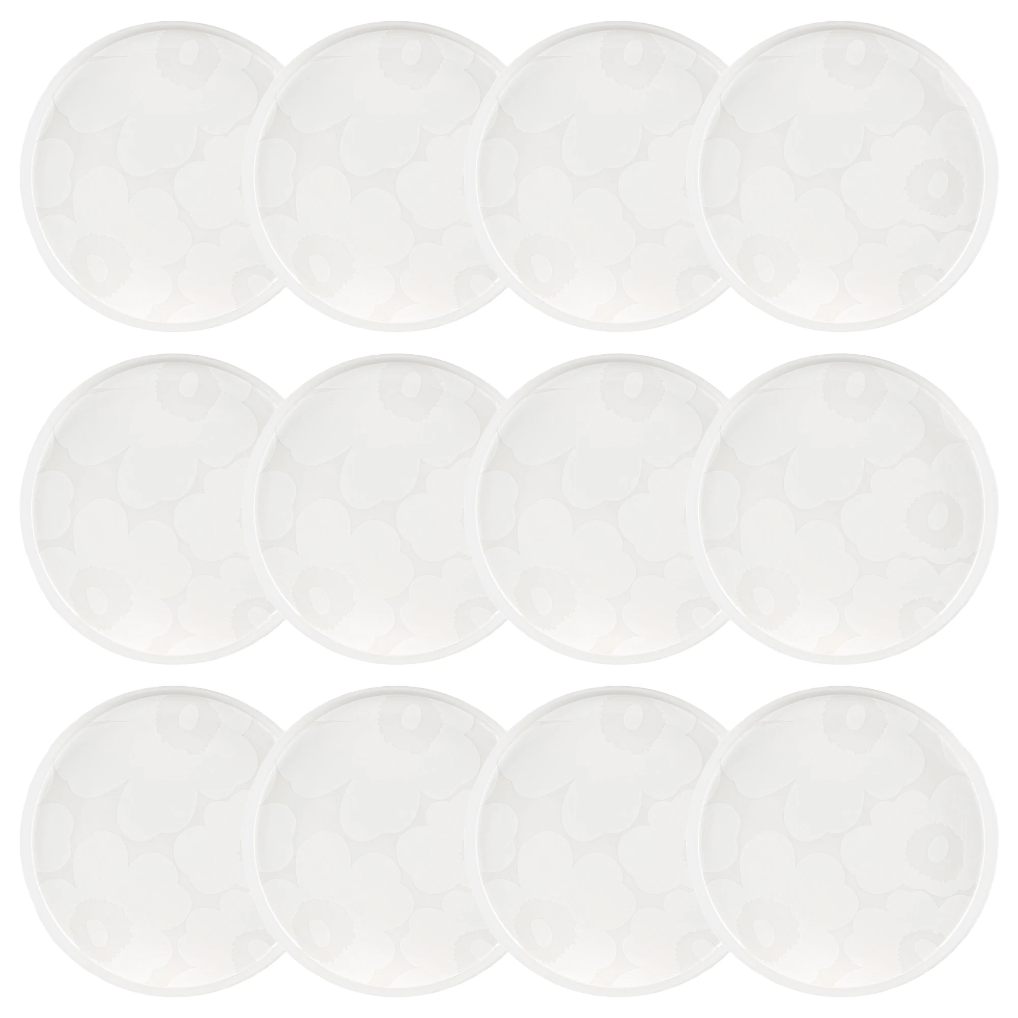 Marimekko Oiva Sidetallerken 20 Cm 12-pk - Asjetter Stengods Hvit - 072590-100X12