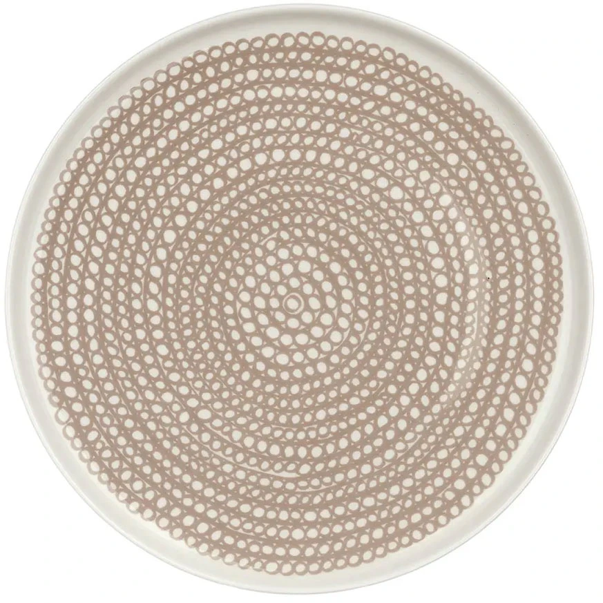 Marimekko Oiva/siirtolapuutarha Tallerken 13,5 Cm  / Beige -  Asjetter Stengods Hvit - 072638-180