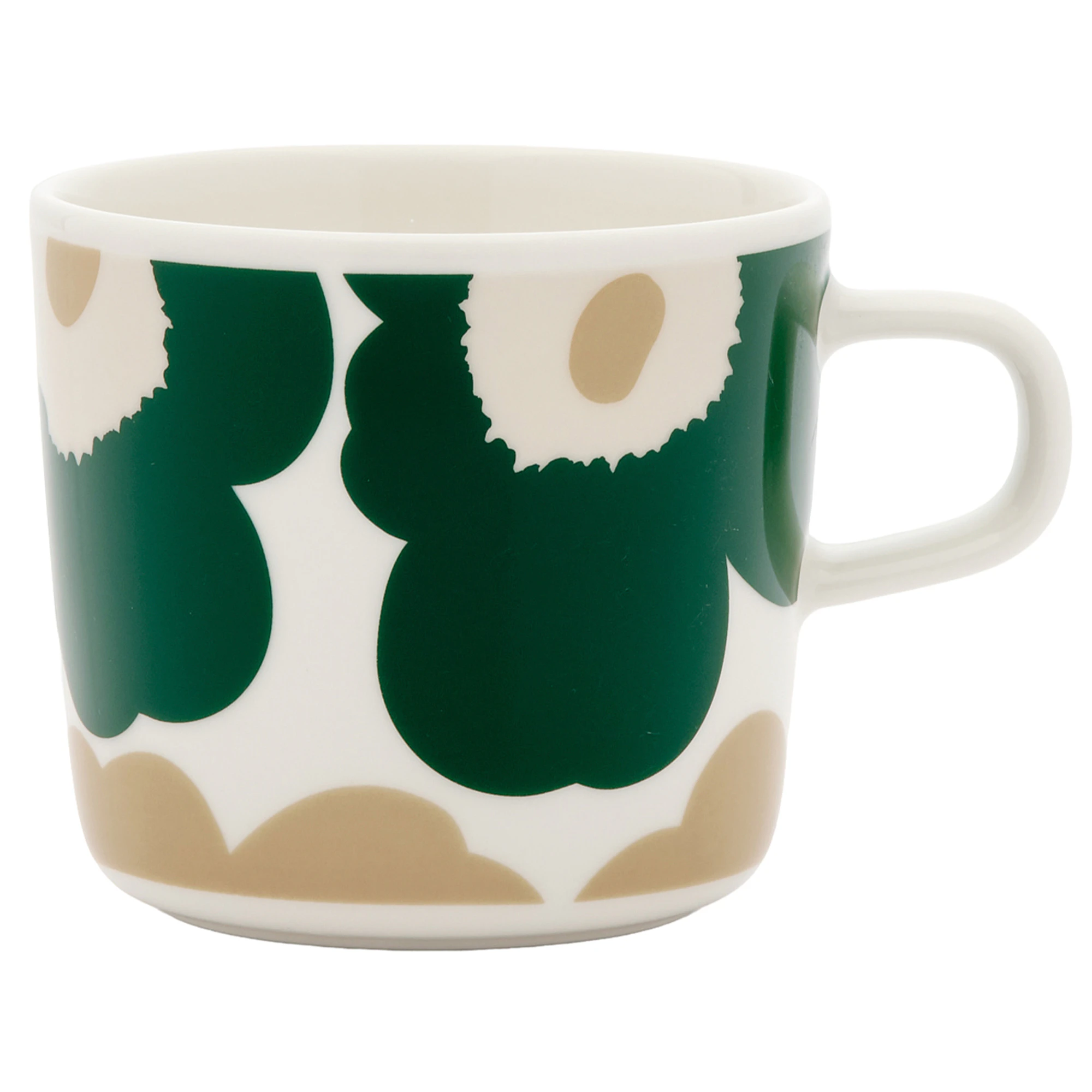 Marimekko Oiva/unikko Kopp 20 Cl M&oslash;rkegr&oslash;nn / Light Sand - Kaffekopper Stengods M&oslash;rk Gr&oslash;nn - 075877-168