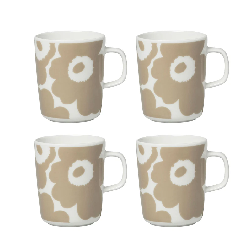 Oiva / Unikko Krus 25 cl 4-pk, Beige / Hvit