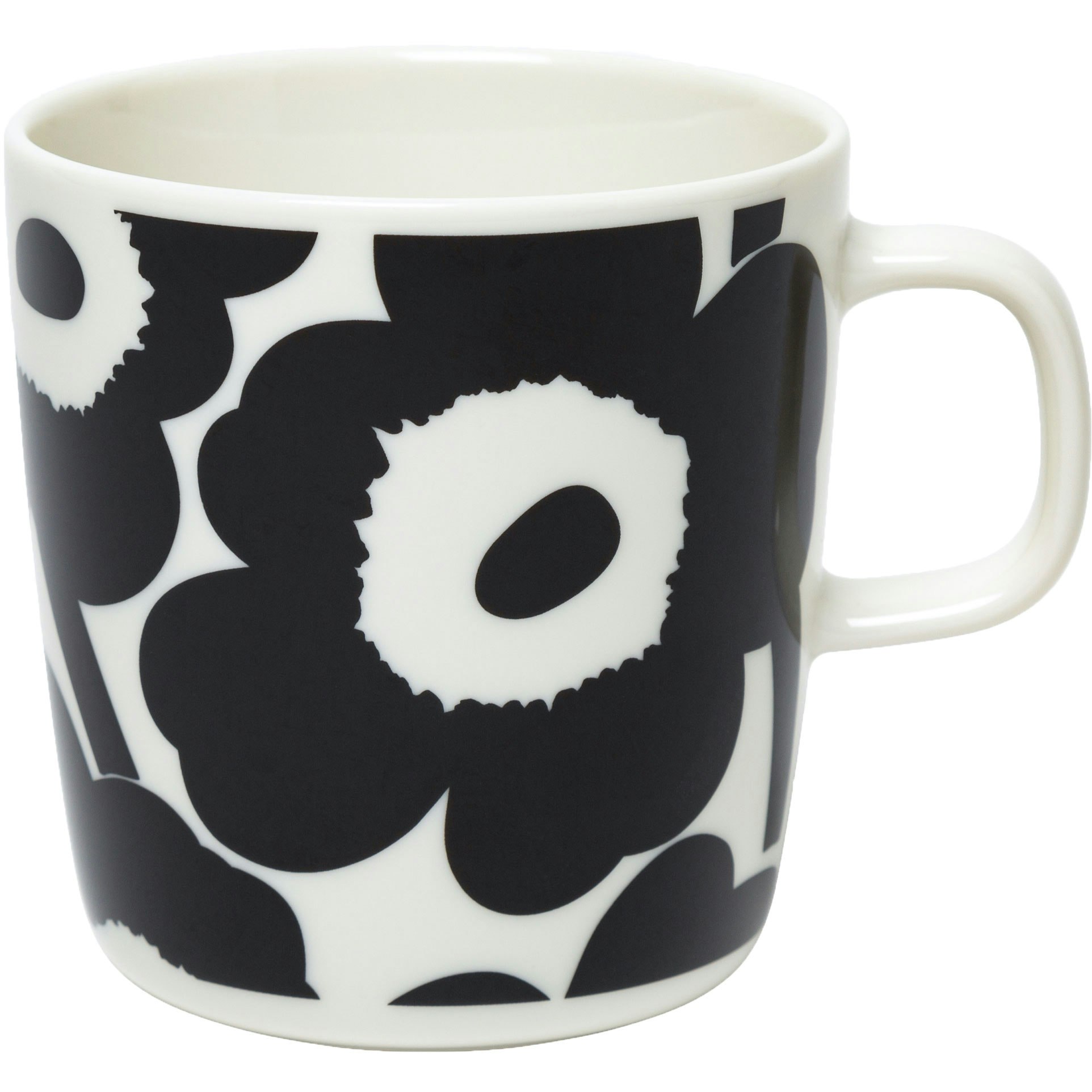 Marimekko Oiva/unikko Krus 40 Cl Svart / Hvit -  Kaffekopper Stengods Sort - 070636-190