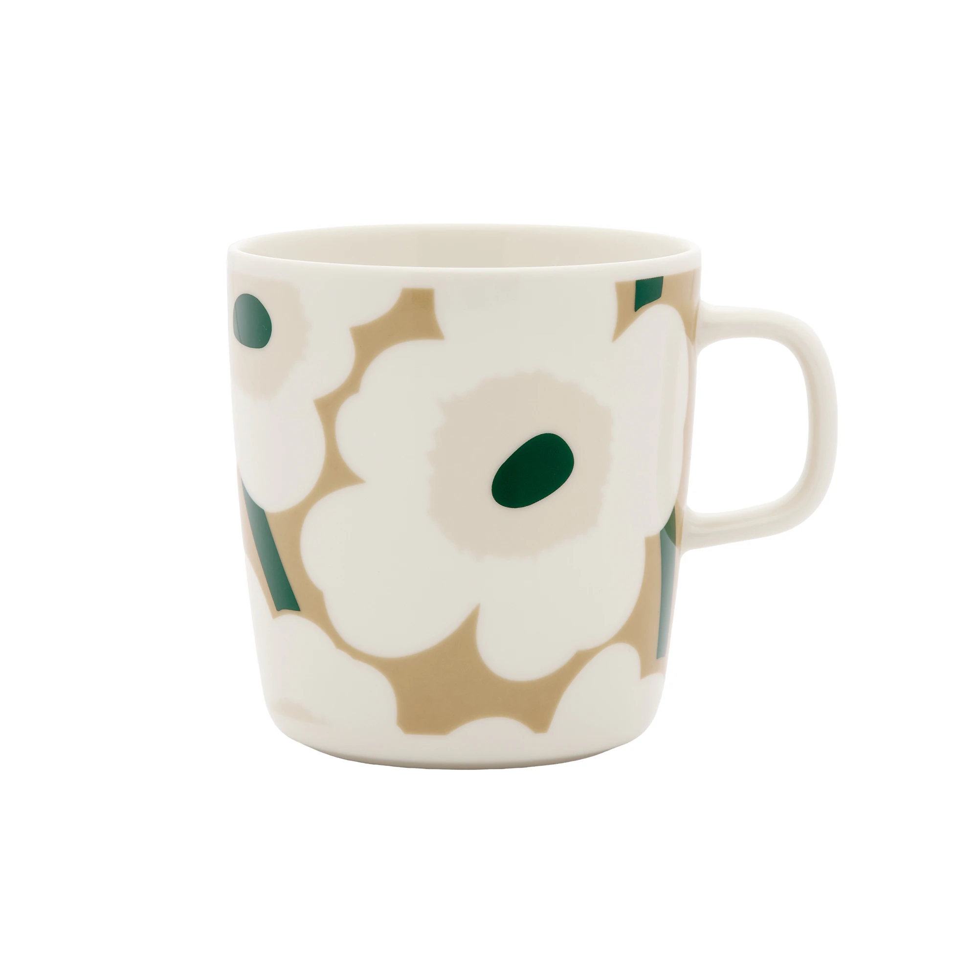 Marimekko Oiva/unikko Krus 40 Cl M&oslash;rkegr&oslash;nn / Light Sand - Kaffekopper Stengods M&oslash;rk Gr&oslash;nn - 075869-188