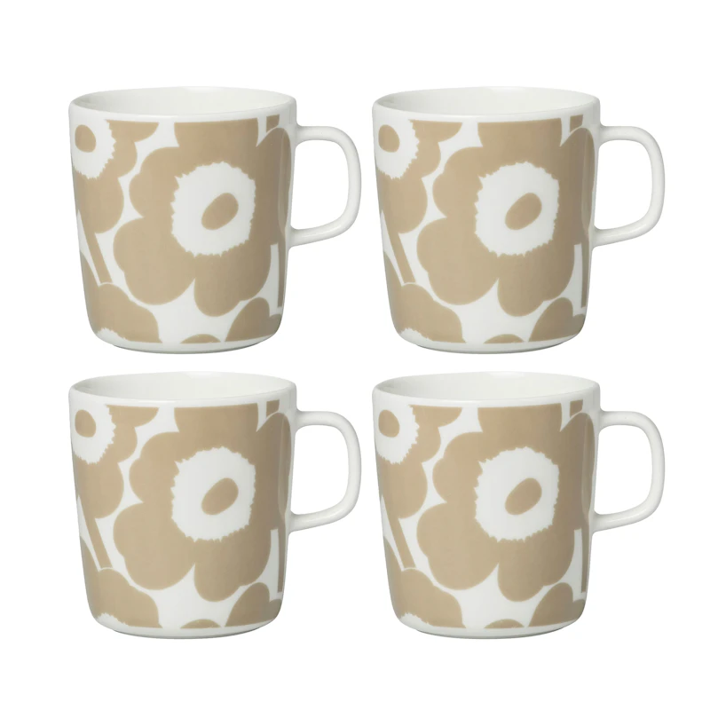 Oiva / Unikko Krus 40 cl 4-pk, Beige / Hvit