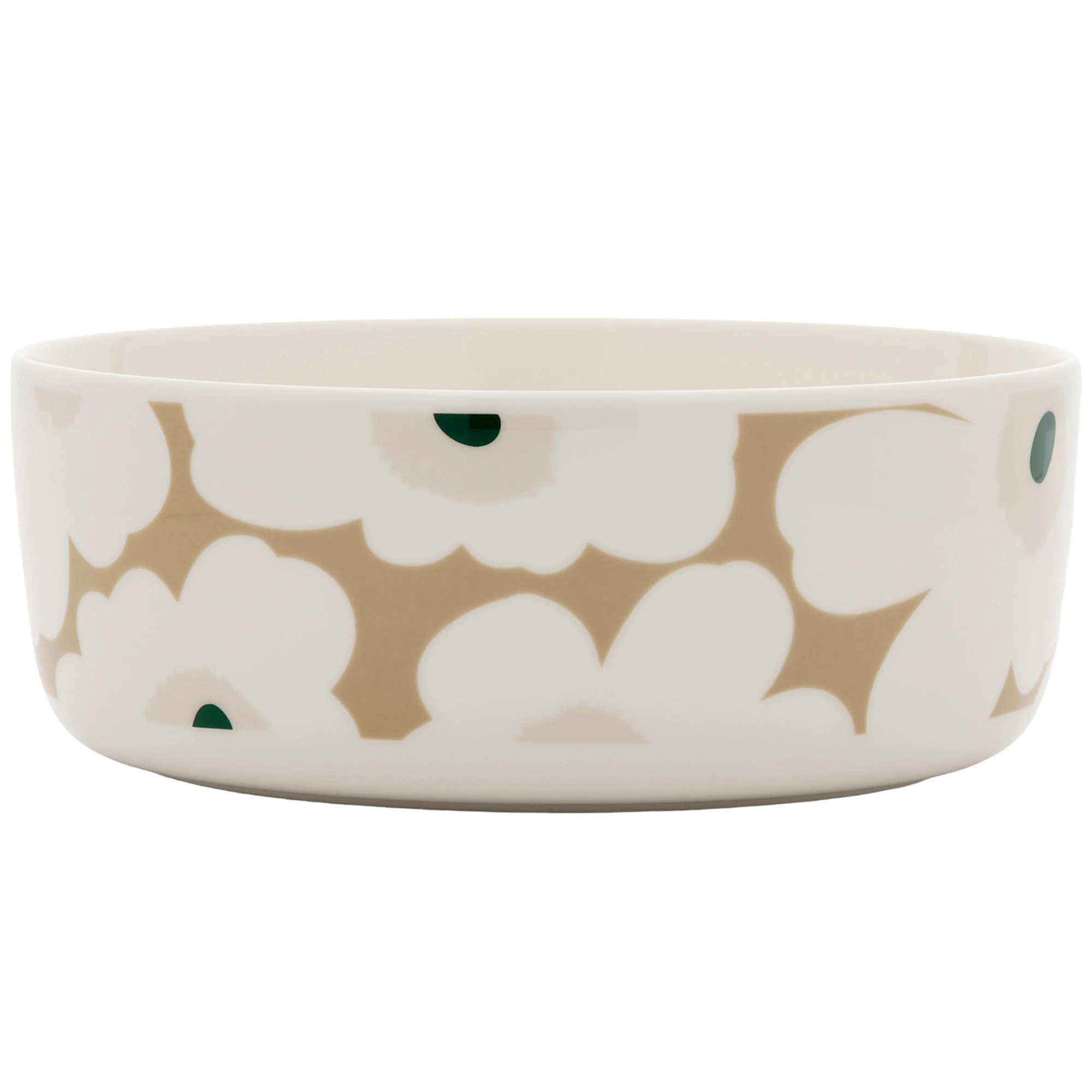 Marimekko Oiva/unikko Sk&aring;l 150 Cl M&oslash;rkegr&oslash;nn / Light Sand - Serveringssk&aring;ler Stengods M&oslash;rk Gr&oslash;nn - 075875-188