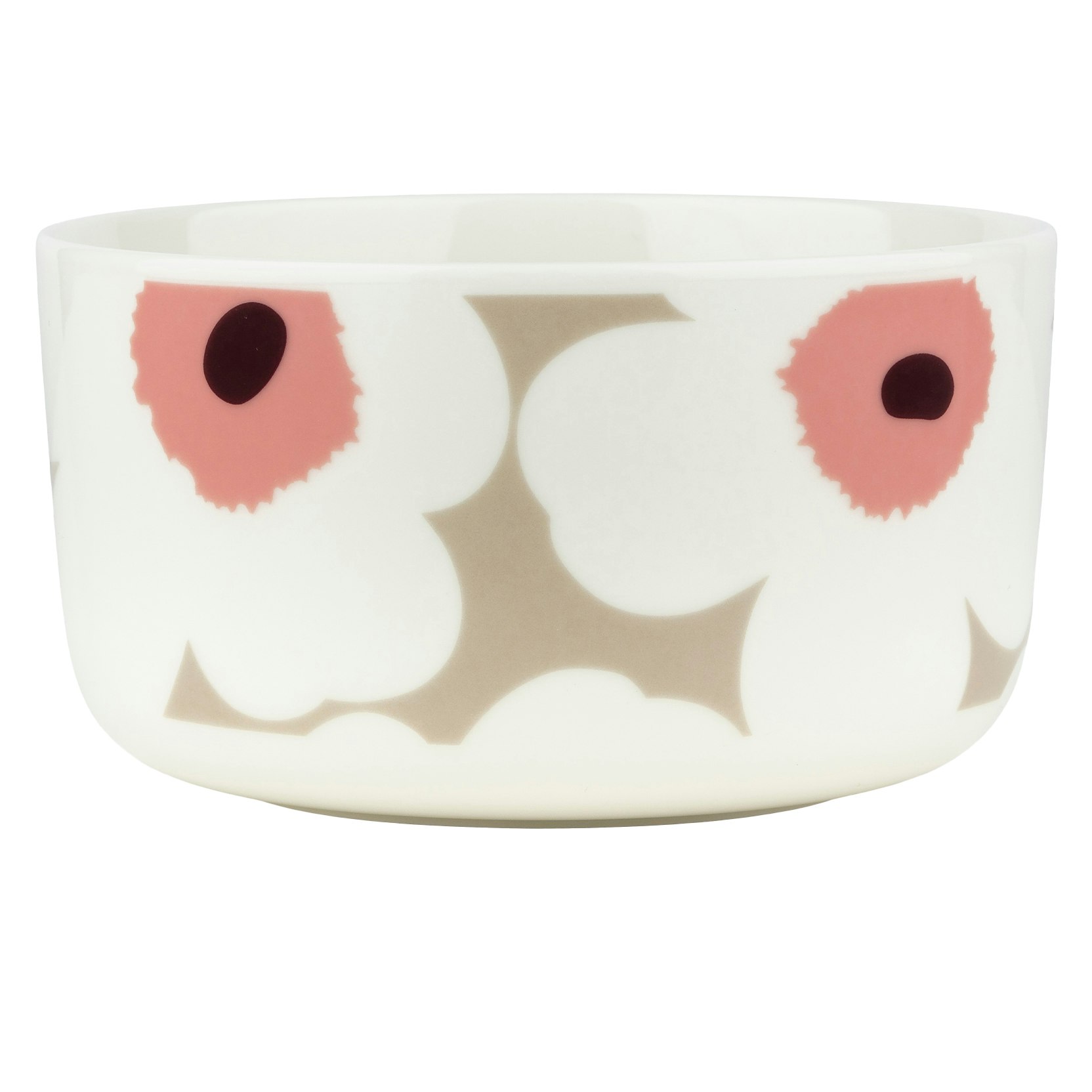Marimekko Oiva/unikko Sk&aring;l 50 Cl Clay / Dark Wine -  Serveringssk&aring;ler Stengods Hvit - 075534-183