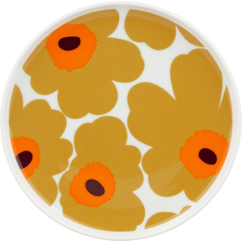 Oiva/Unikko Tallerken Ø20 cm, Hvit / Caramel