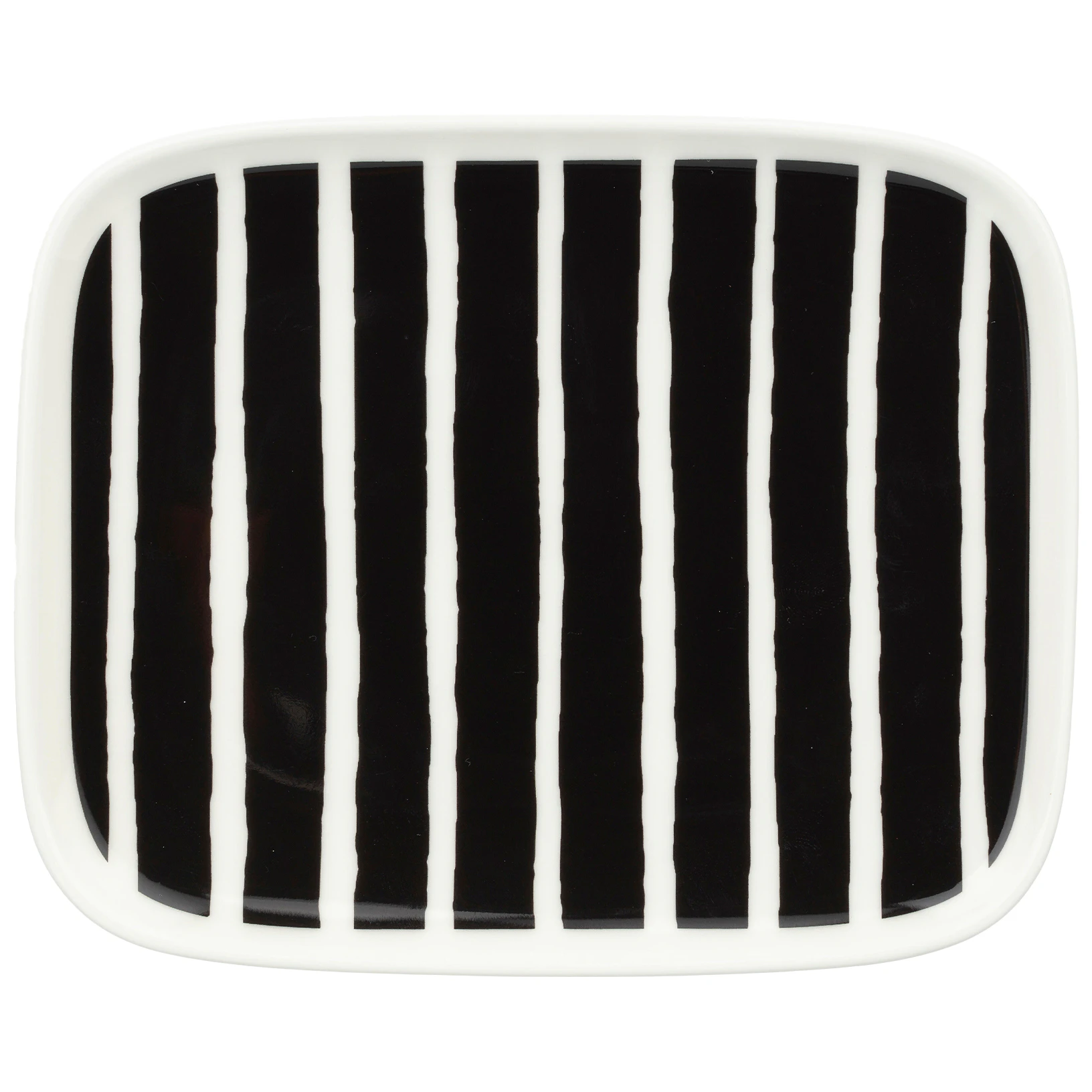 Marimekko Piccolo Sidetallerken 12x15 Cm  / Hvit -  Asjetter Stengods Sort - 075529-190
