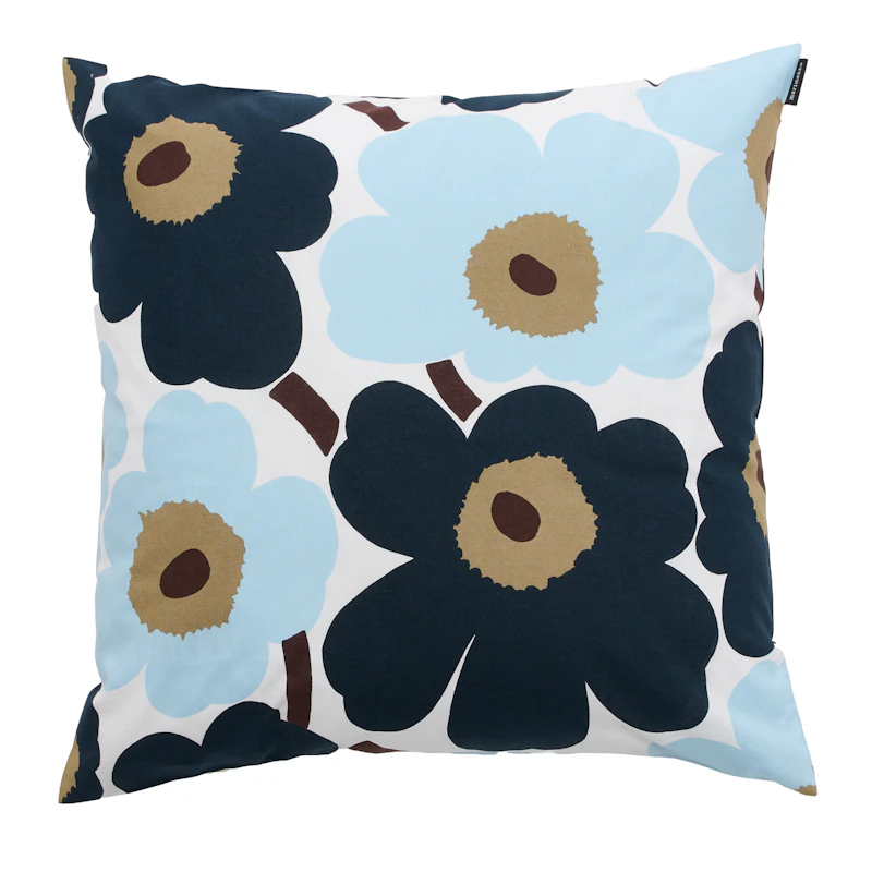 Pieni Unikko Putetrekk 50x50 cm, Mørkebrun / Blueberry