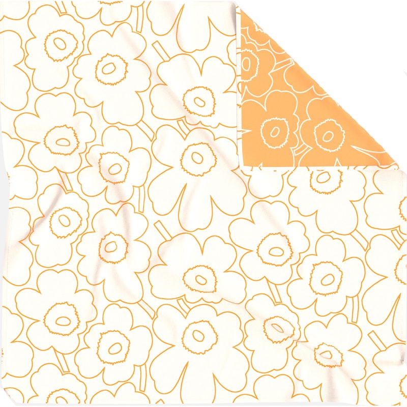 Piirto Unikko Sengeteppe Off-white / Peach, 260x260 cm