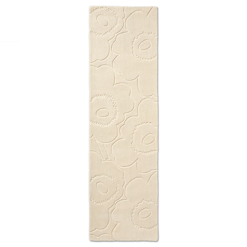 Piirto Unikko Ullteppe 80x300 cm, Naturhvit