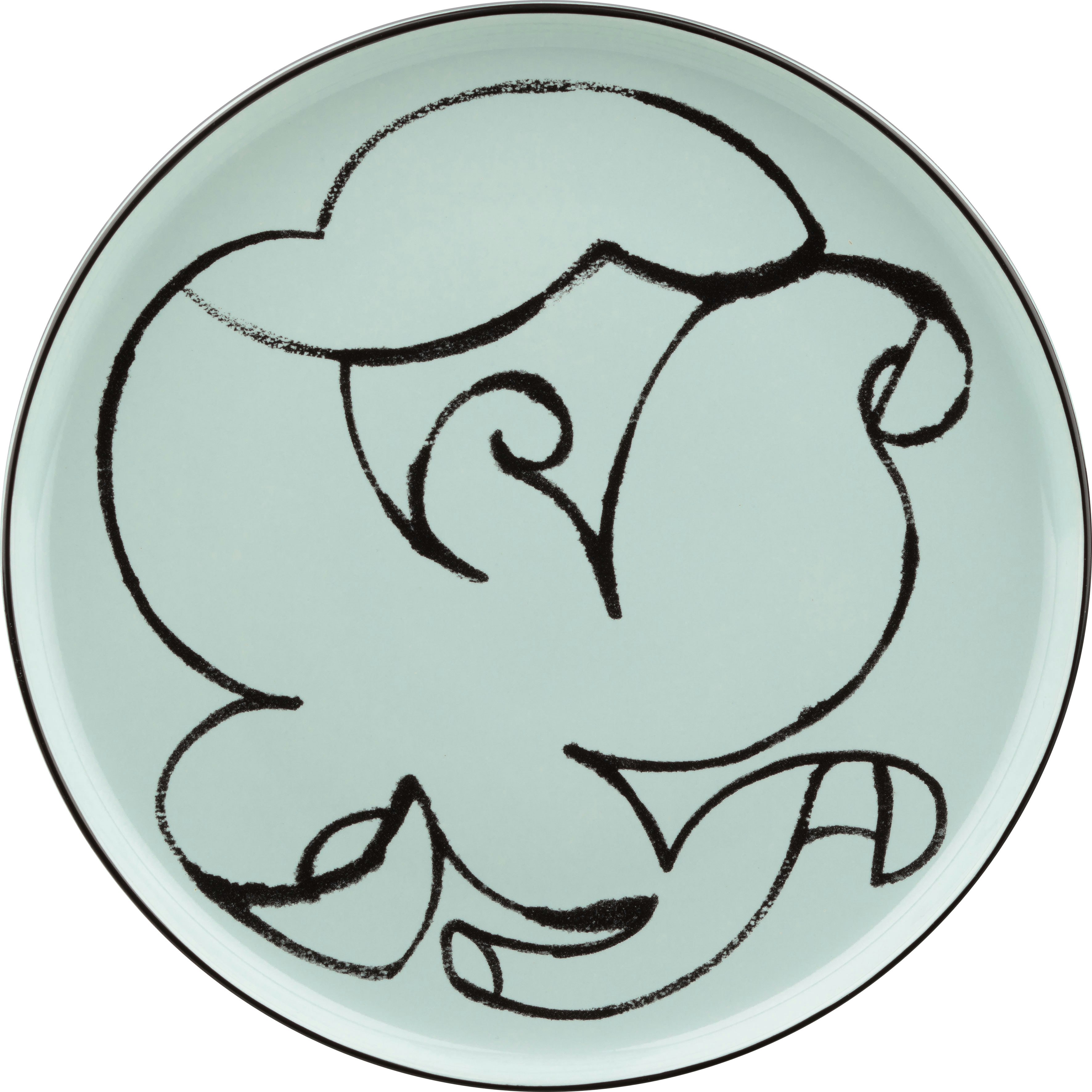 Marimekko Pistilla Tallerken 20 Cm Mint /  -  Asjetter Stengods Sort - 074084-669