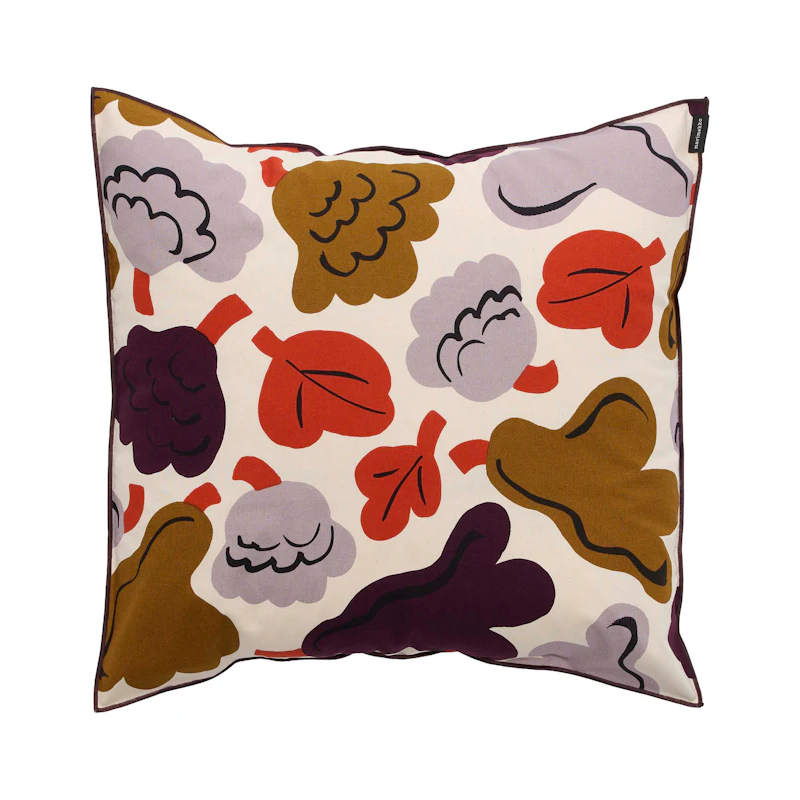 Kukasta Kukkaan Putetrekk 50x50 cm, Plum / Bronsefarget / Terracotta