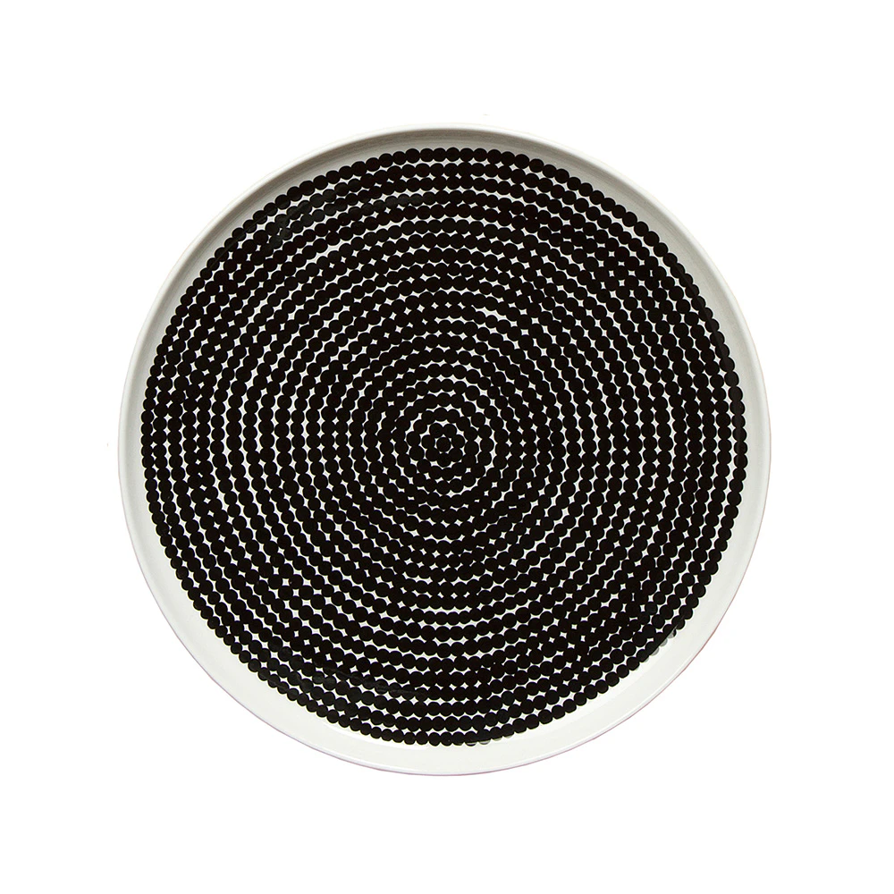 Marimekko R&auml;symatto &Oslash;25cm -  Tallerkener Stengods Sort - 067843-190