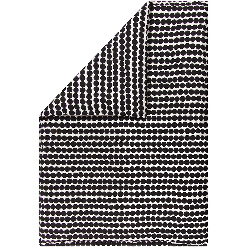 Räsymatto Dynetrekk Hvit / Sort, 210x210 cm