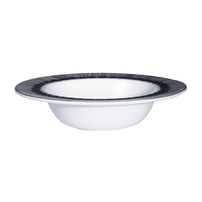 Siirtolapuutarha Dyp Tallerken 20 cm, Hvit/Sort