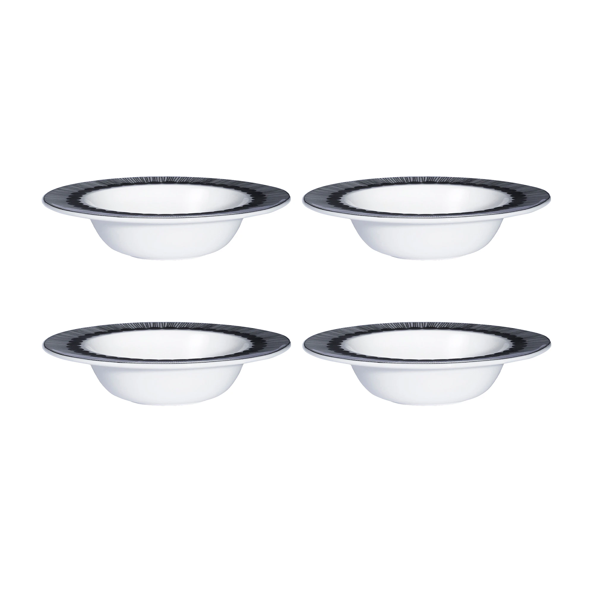 Marimekko Siirtolapuutarha Dyp Tallerken 25 Cl 4-pk - Dype tallerkener Stengods Sort - 066683-190X4