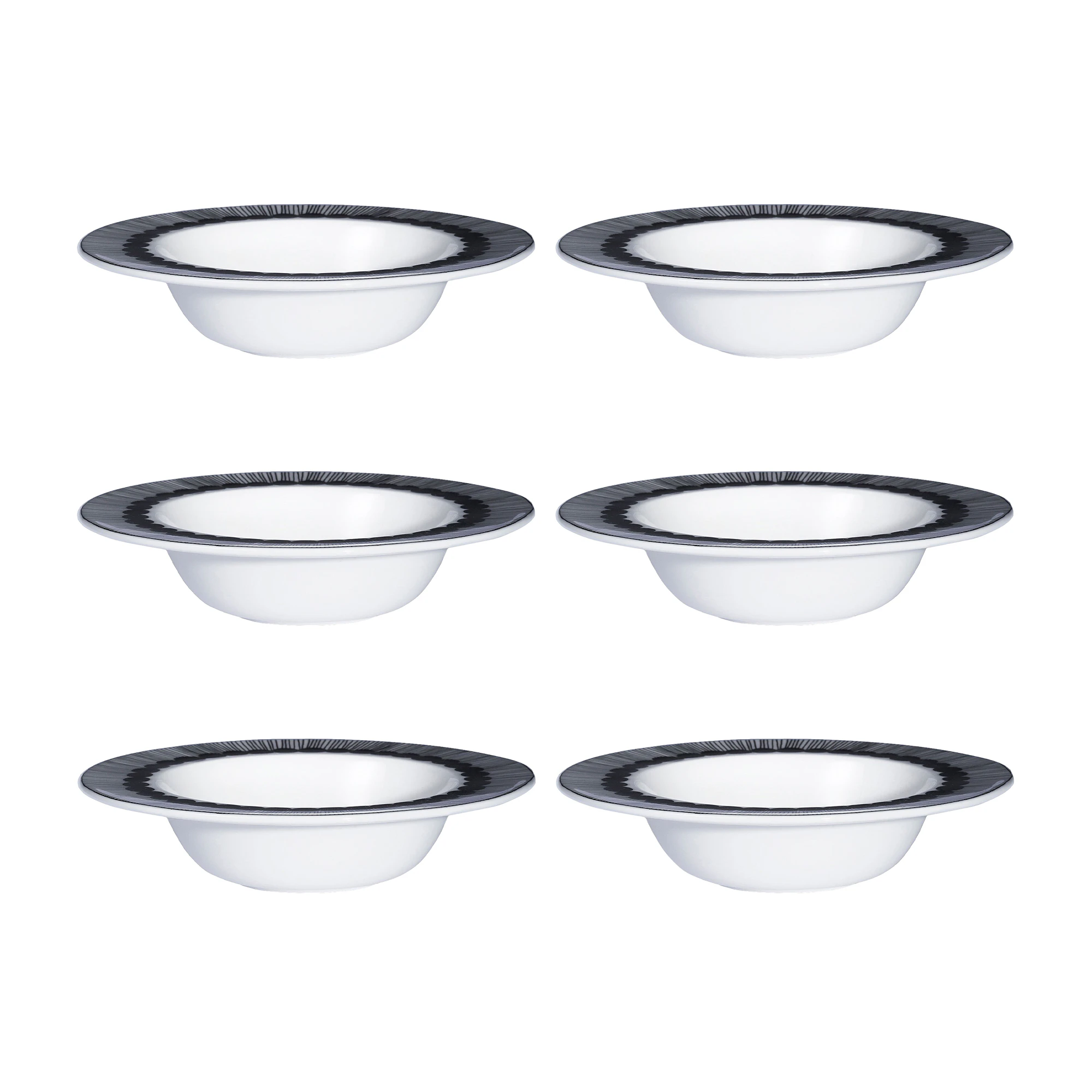 Marimekko Siirtolapuutarha Dyp Tallerken 25 Cl 6-pk - Dype tallerkener Stengods Sort - 066683-190X6