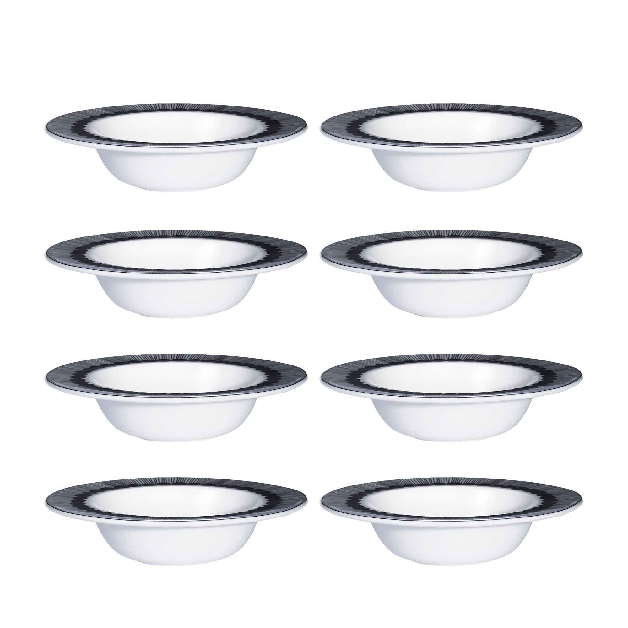 Marimekko Siirtolapuutarha Dyp Tallerken 25 Cl 8-pk - Dype tallerkener Stengods Sort - 066683-190X8