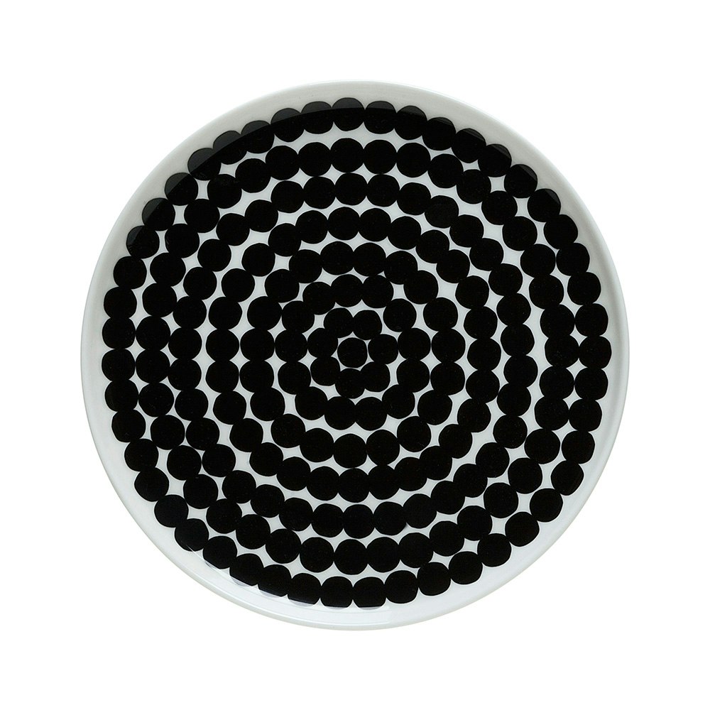 Marimekko Siirtolapuutarha Tallerken 20cm /Hvit -  Tallerkener Stengods Sort - 067265-190