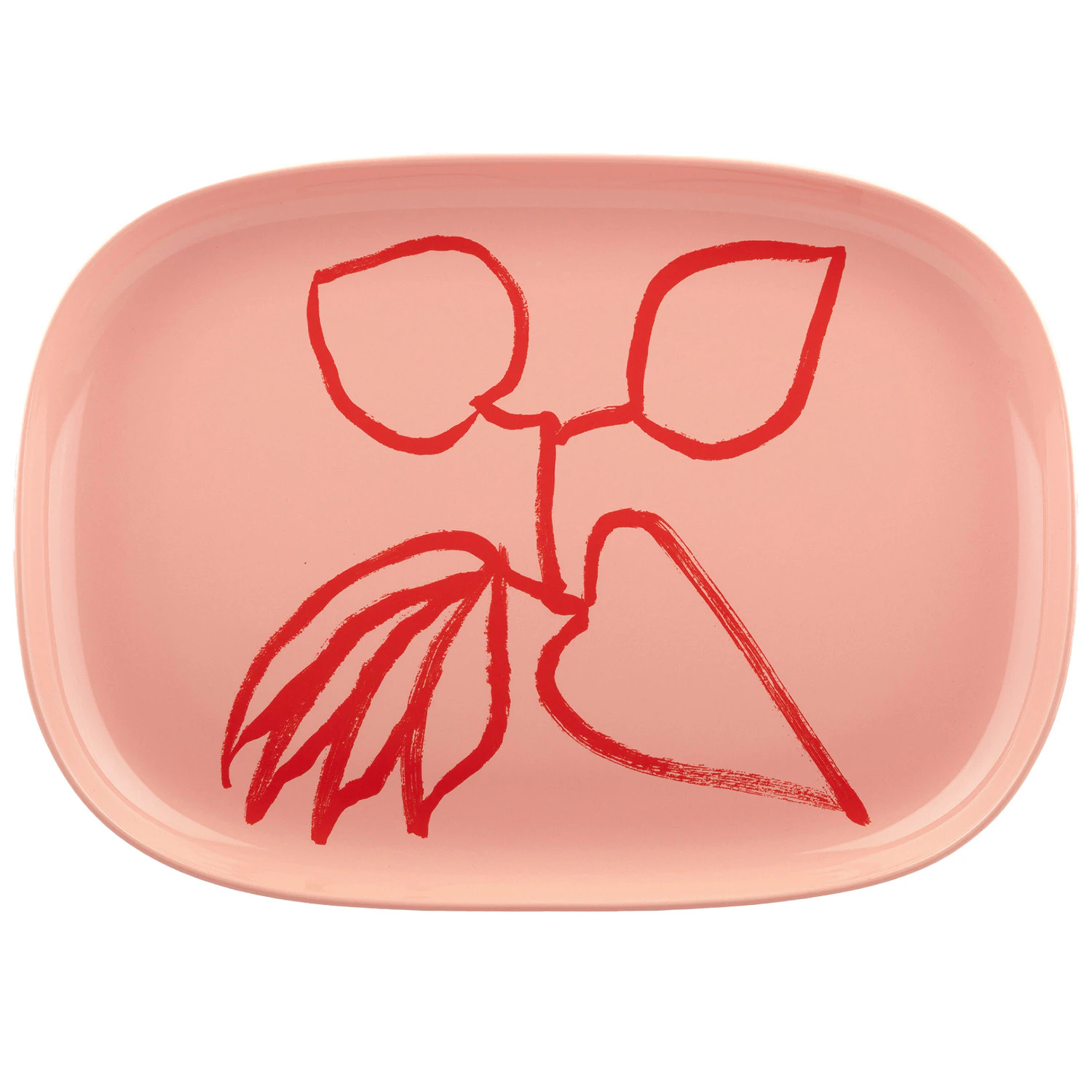 Marimekko Ukonhattu Serveringsfat Salmon Red 23x32 Cm -  &Oslash;vrige Fat & Tallerkener Stengods Tomato Red - 073974-330