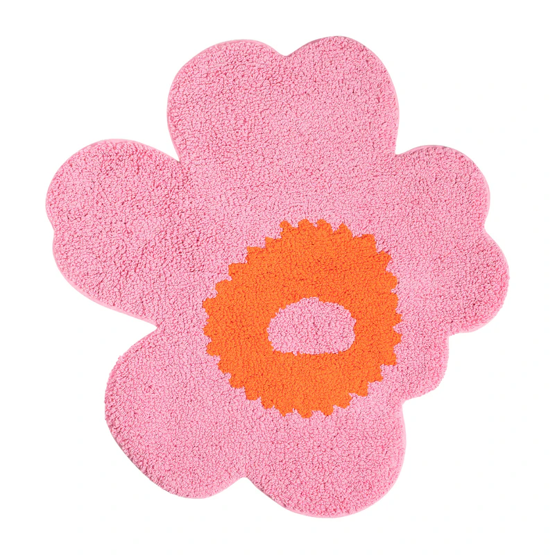 Unikko Terry Baderomsmatte 73X74 cm, Rosa / Oransje