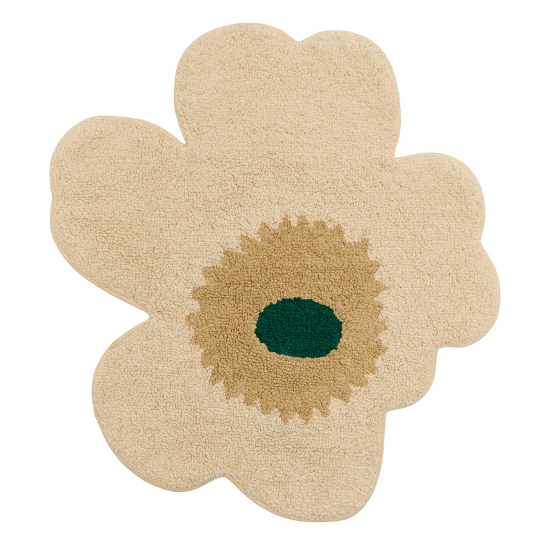 Unikko Baderomsmatte 73X74 cm, Sand / Emerald