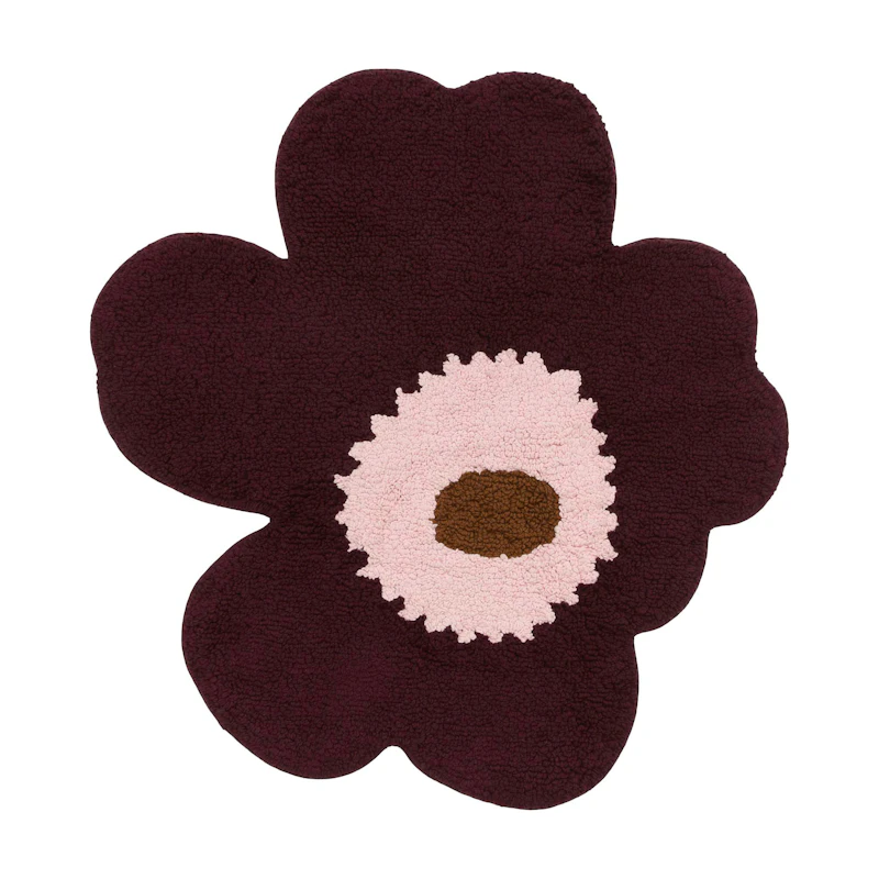 Unikko Baderomsmatte 73X74 cm, Plomme / Toffee / Rosa