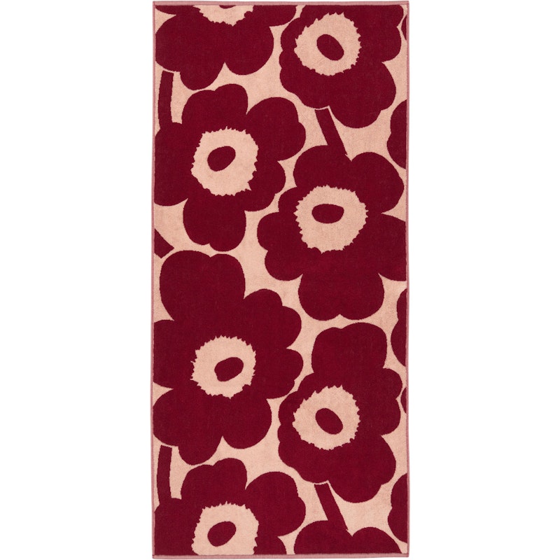 Unikko Badehåndkle 70x150 cm, Rosa / Dark Cherry