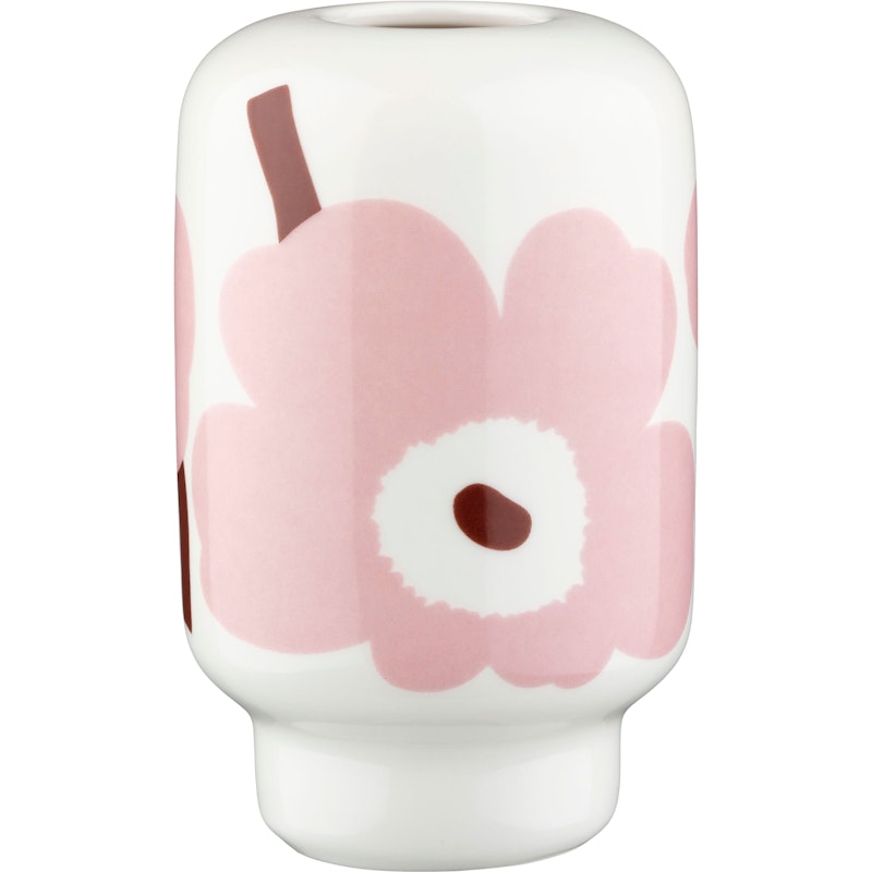 Unikko Vase 14 cm, Hvit / Light Pink / Kastanje