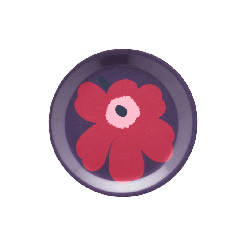 Unikko Glassunderlegg Ø11 cm, Plomme / Cranberry / Rosa