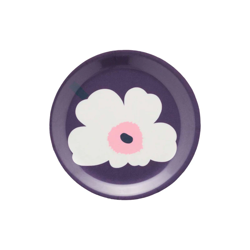 Unikko Glassunderlegg Ø11 cm, Plomme / Hvit / Rosa