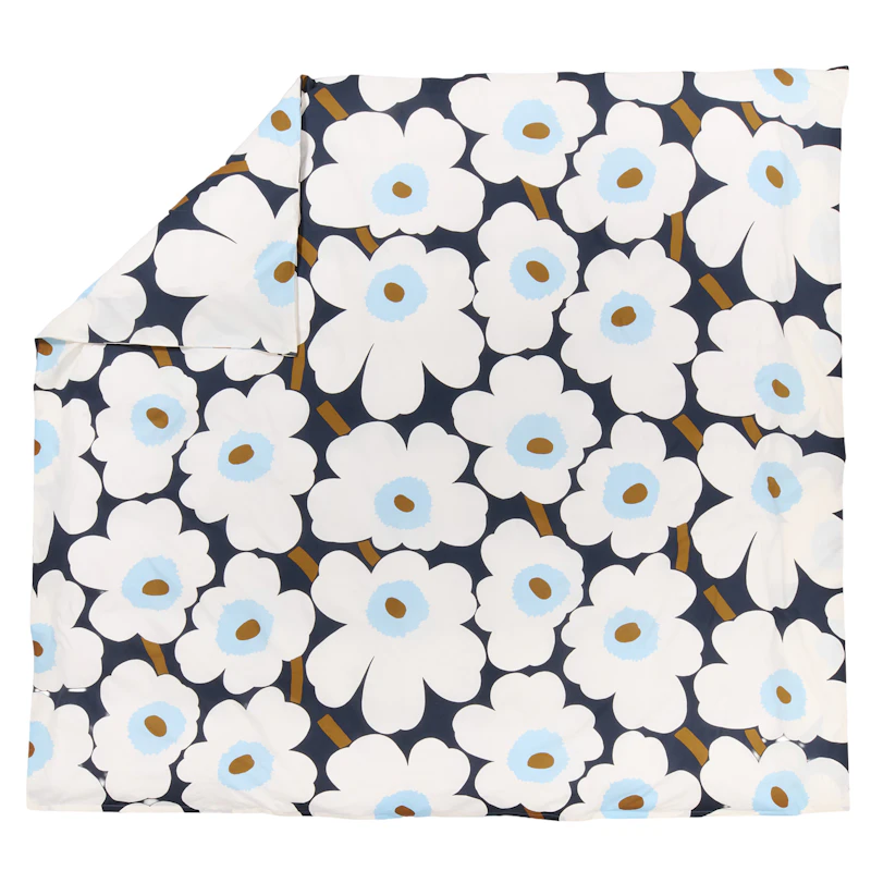 Unikko Dynetrekk 220x240 cm, Off-white / Blueberry