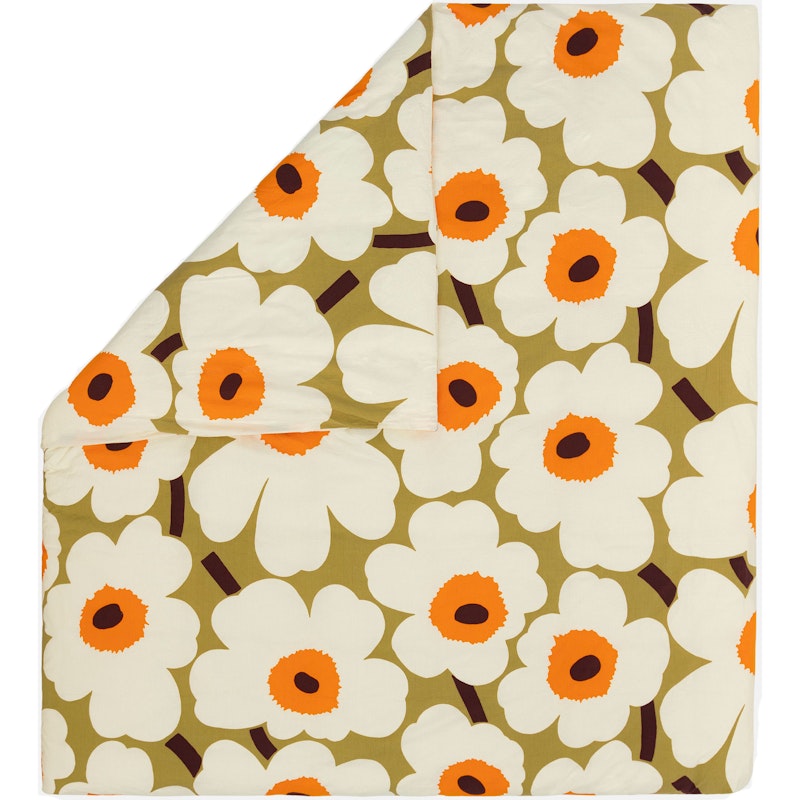 Unikko Dynetrekk Cream / Caramel / Warm Orange, 240x220 cm