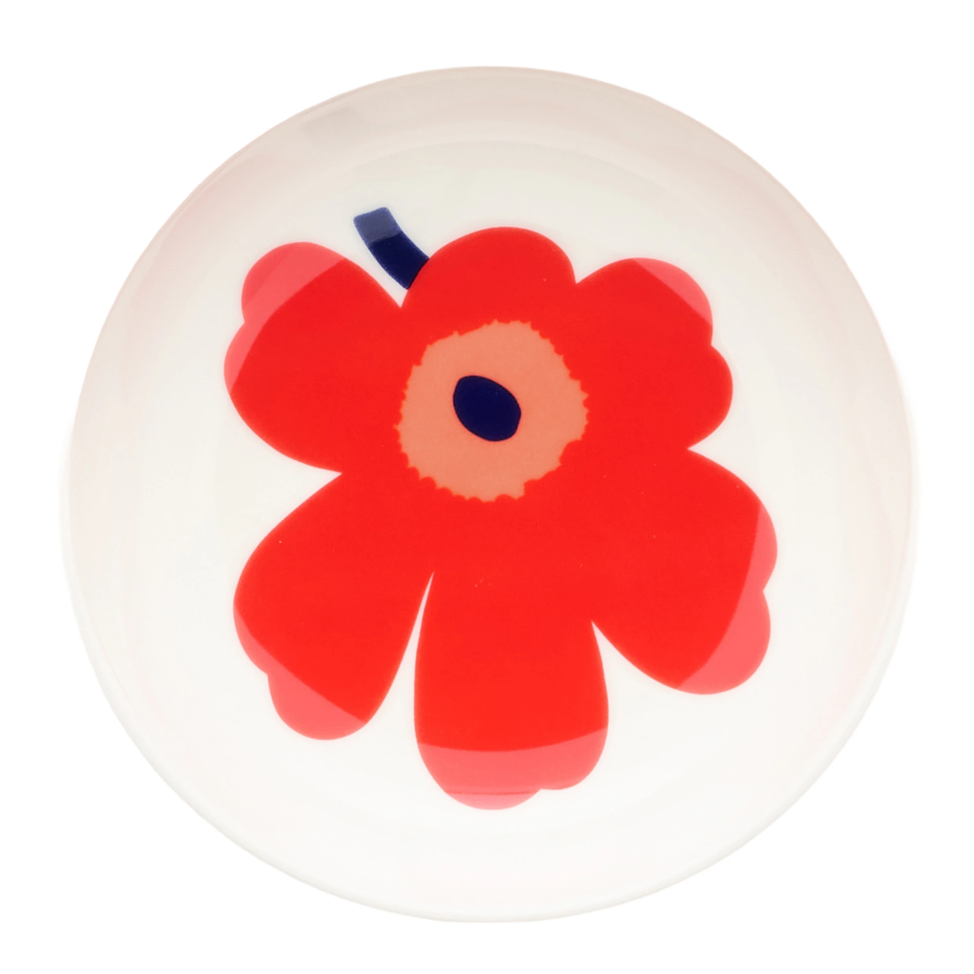 Marimekko Unikko Dyp Tallerken 13 Cm R&oslash;d - Serveringssk&aring;ler Stengods Hvit - 076266-001