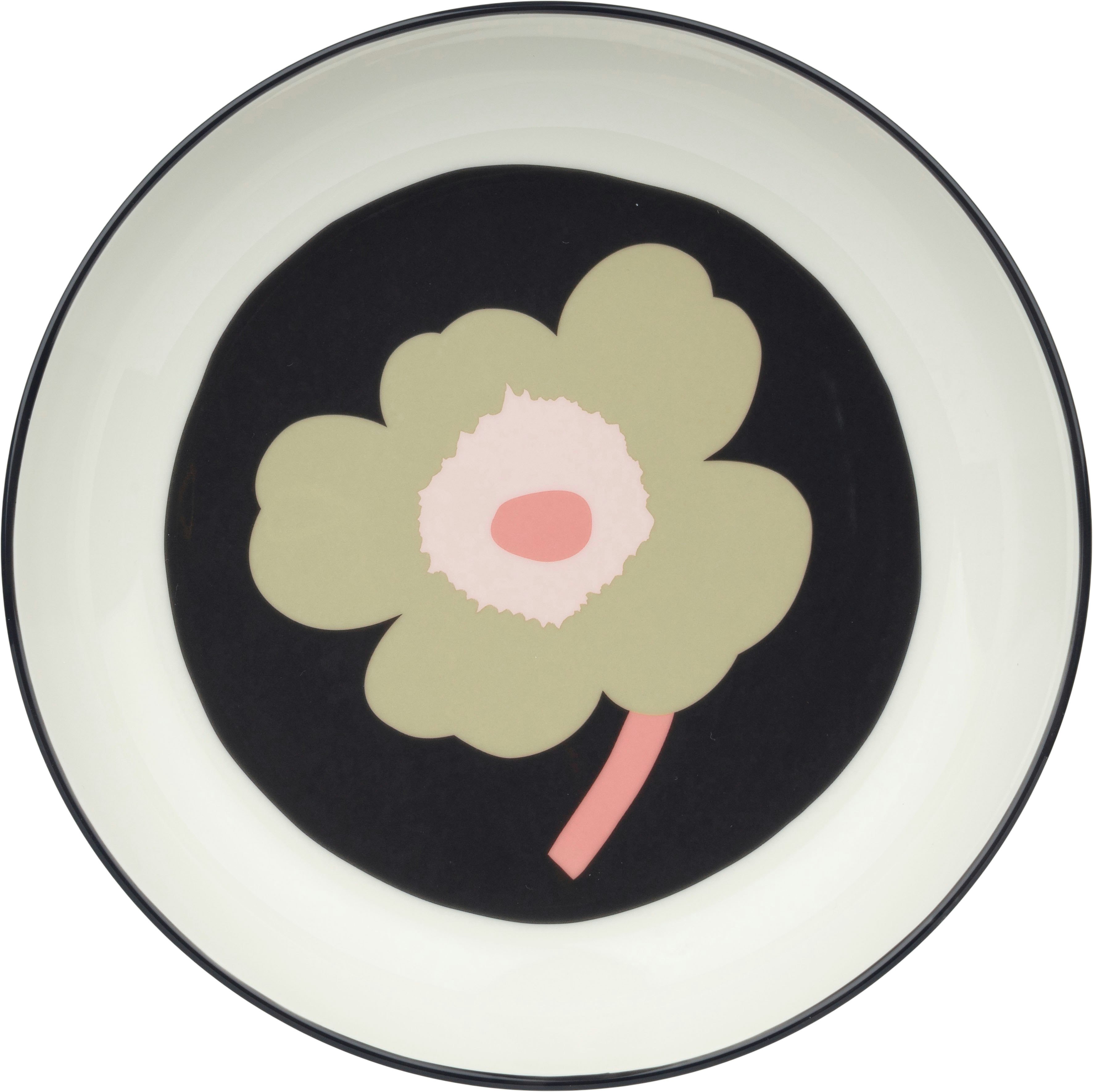 Marimekko Unikko Dyp Tallerken 20,5 Cm Sand / Charcoal -  Pastatallerkener Stengods Rosa - 075268-198
