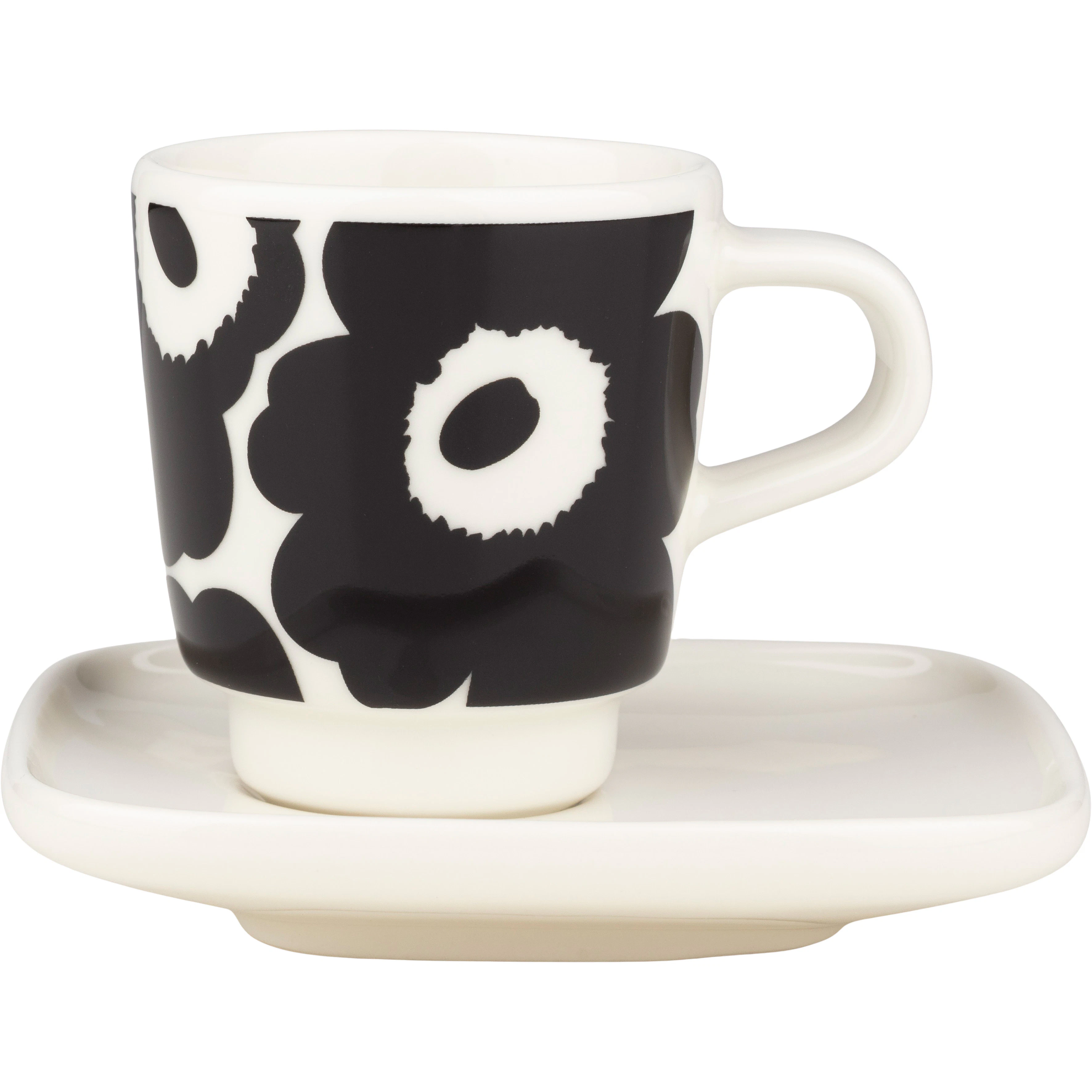 Marimekko Unikko Espressokopp 5 Cl  / Hvit -  Espressokopper Stengods Sort - 075540-190