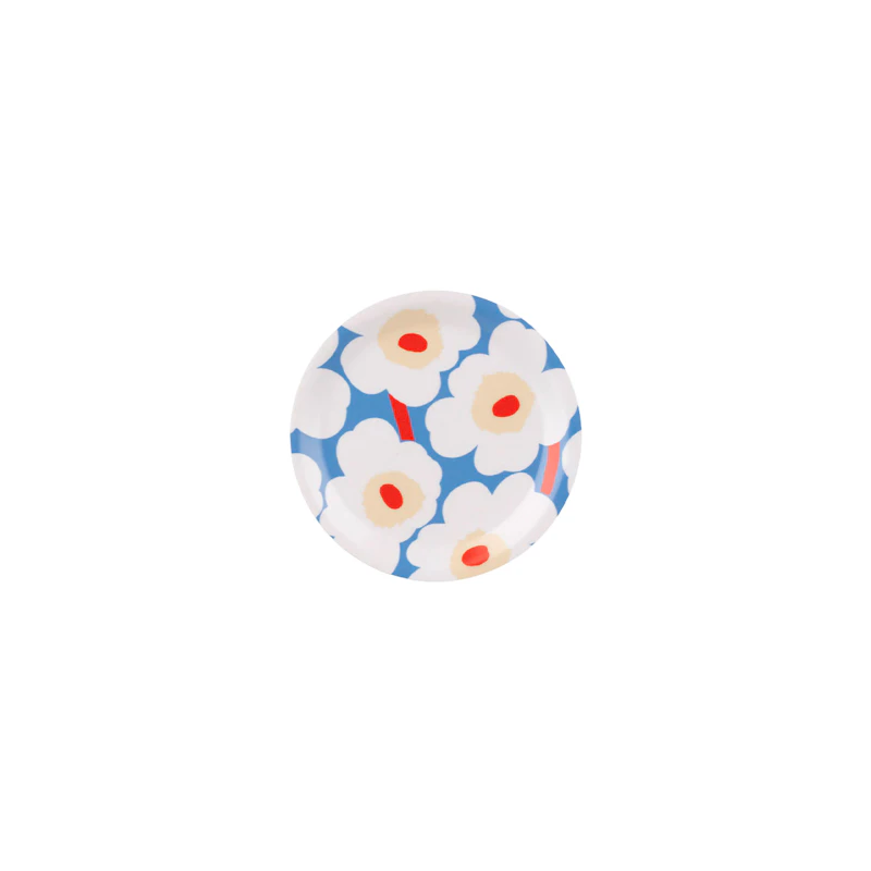 Unikko Glassunderlegg, Off-white / It Blue