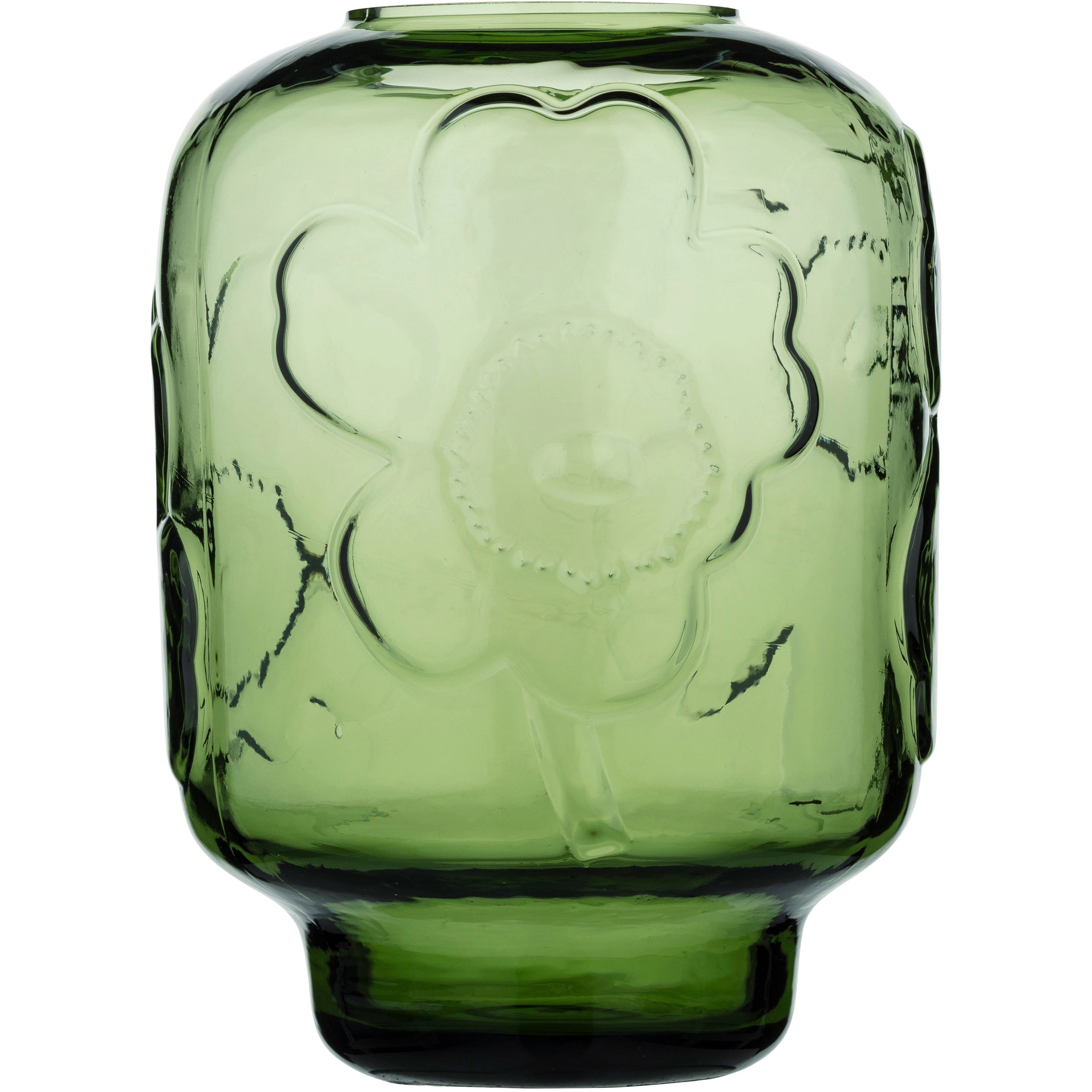 Marimekko Unikko Vase 18 Cm Oliven -  Vaser Glass Olivengr&oslash;nn - 075369-600