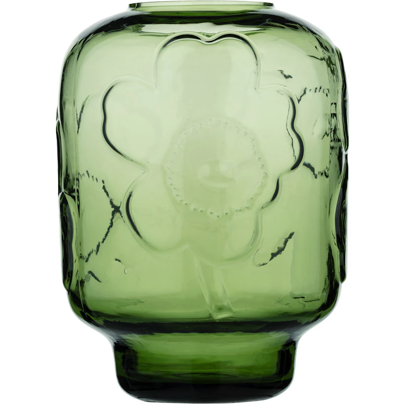Unikko Glassvase 18 cm, Oliven