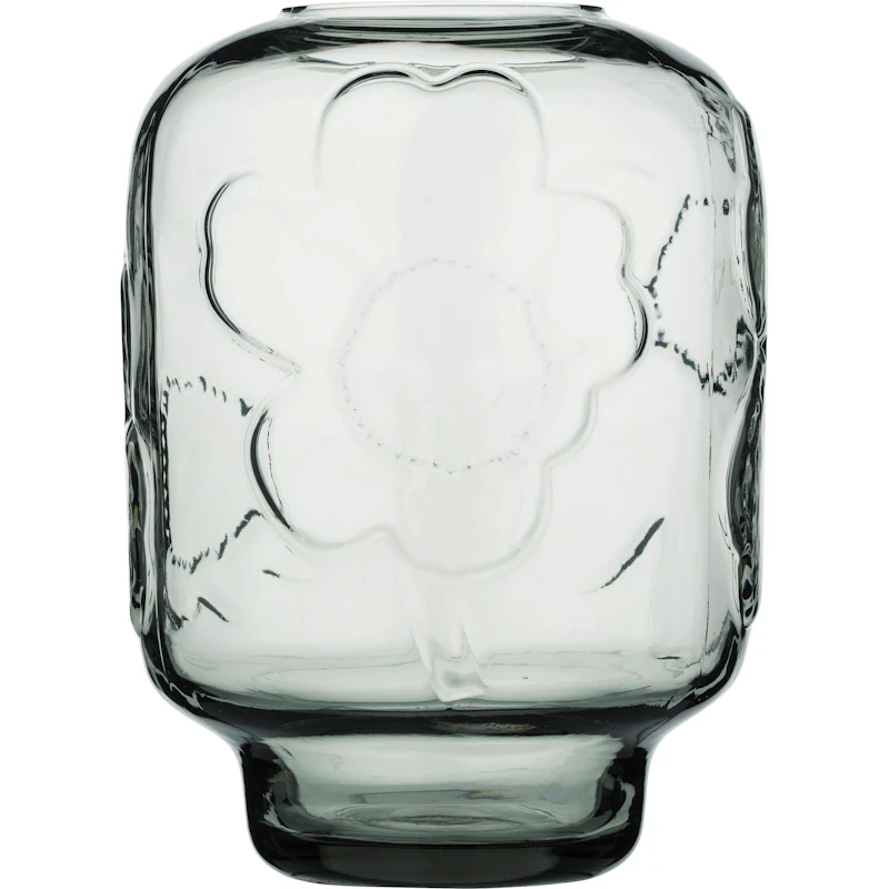 Unikko Glassvase 18 cm, Misty Grey