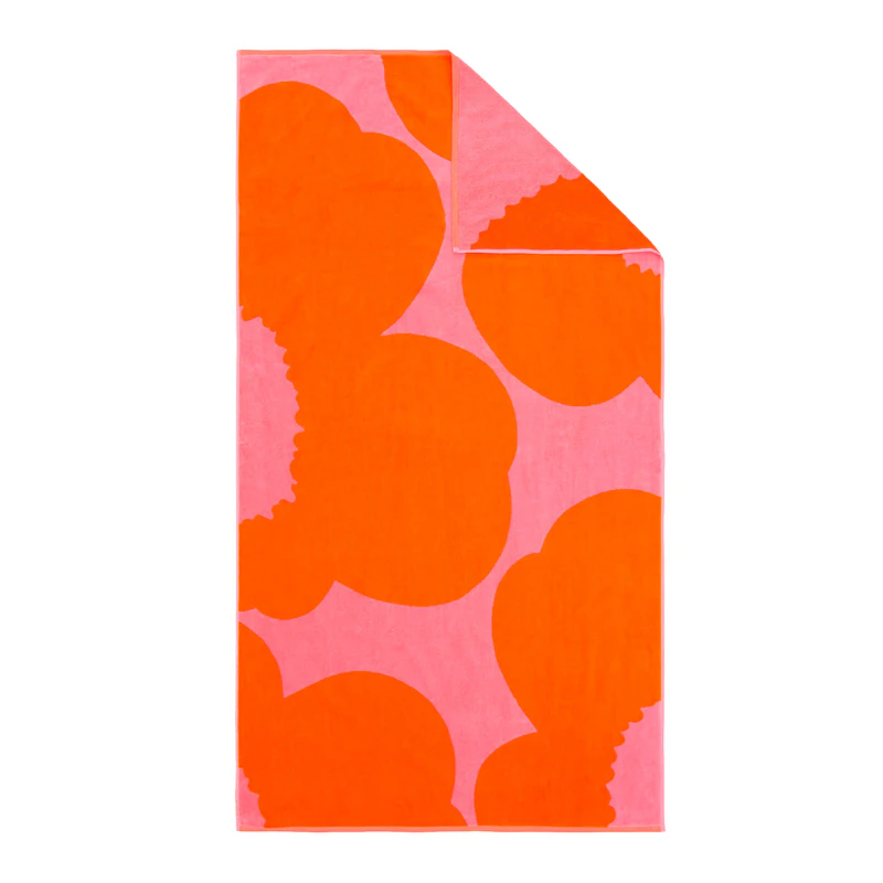 Unikko Håndkle 100x180 cm, Rosa / Orange Red
