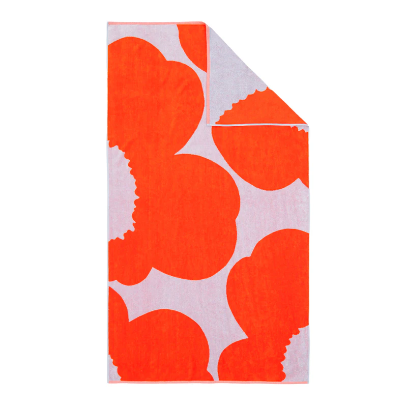 Unikko Håndkle 100x180 cm, Oransje / Hvit