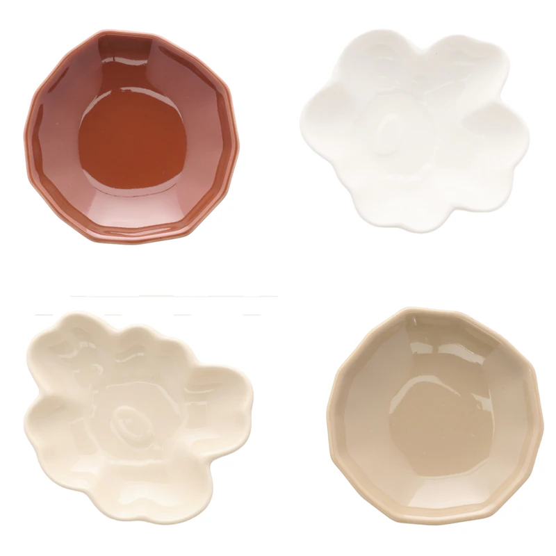 Unikko & Kivet Tallerken 4-pk, Light Brown / Kastanje