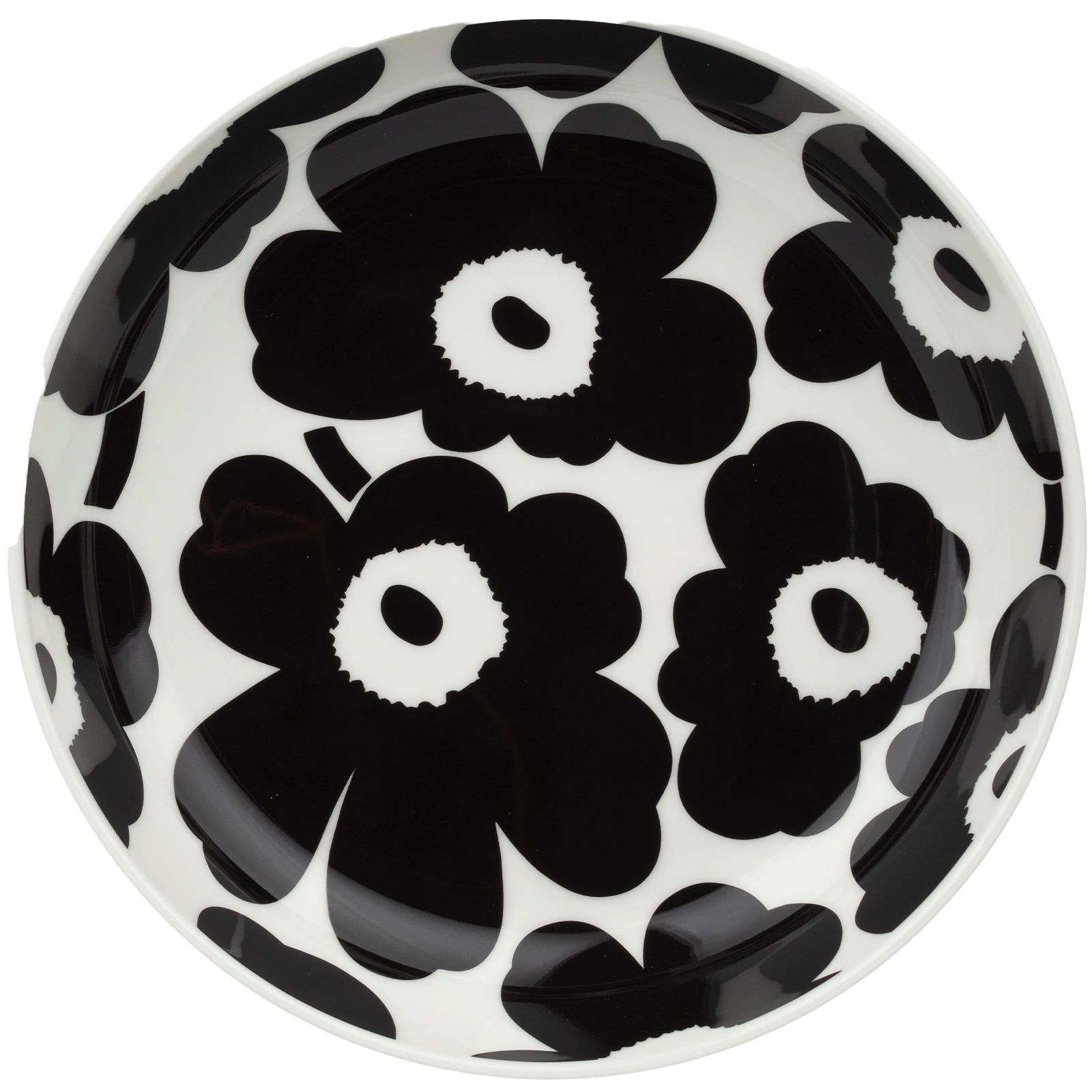 Marimekko Unikko Dyp Tallerken 20,5 Cm  / Hvit -  Tallerkener Stengods Sort - 075543-190