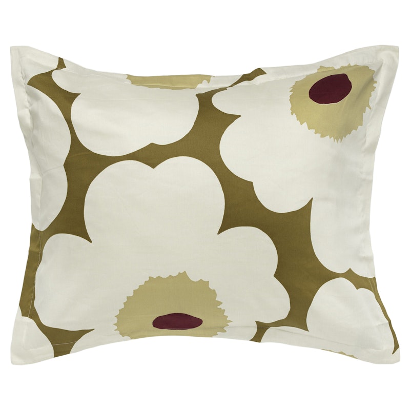 Unikko Sateen Putevar 50X60 cm, Grønt Rav/Cream