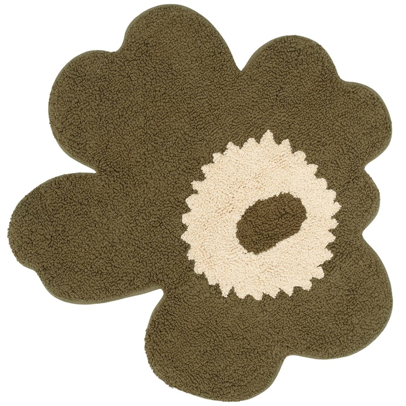 Unikko Terry Baderomsmatte 73X74 cm, Cream / Green Umber