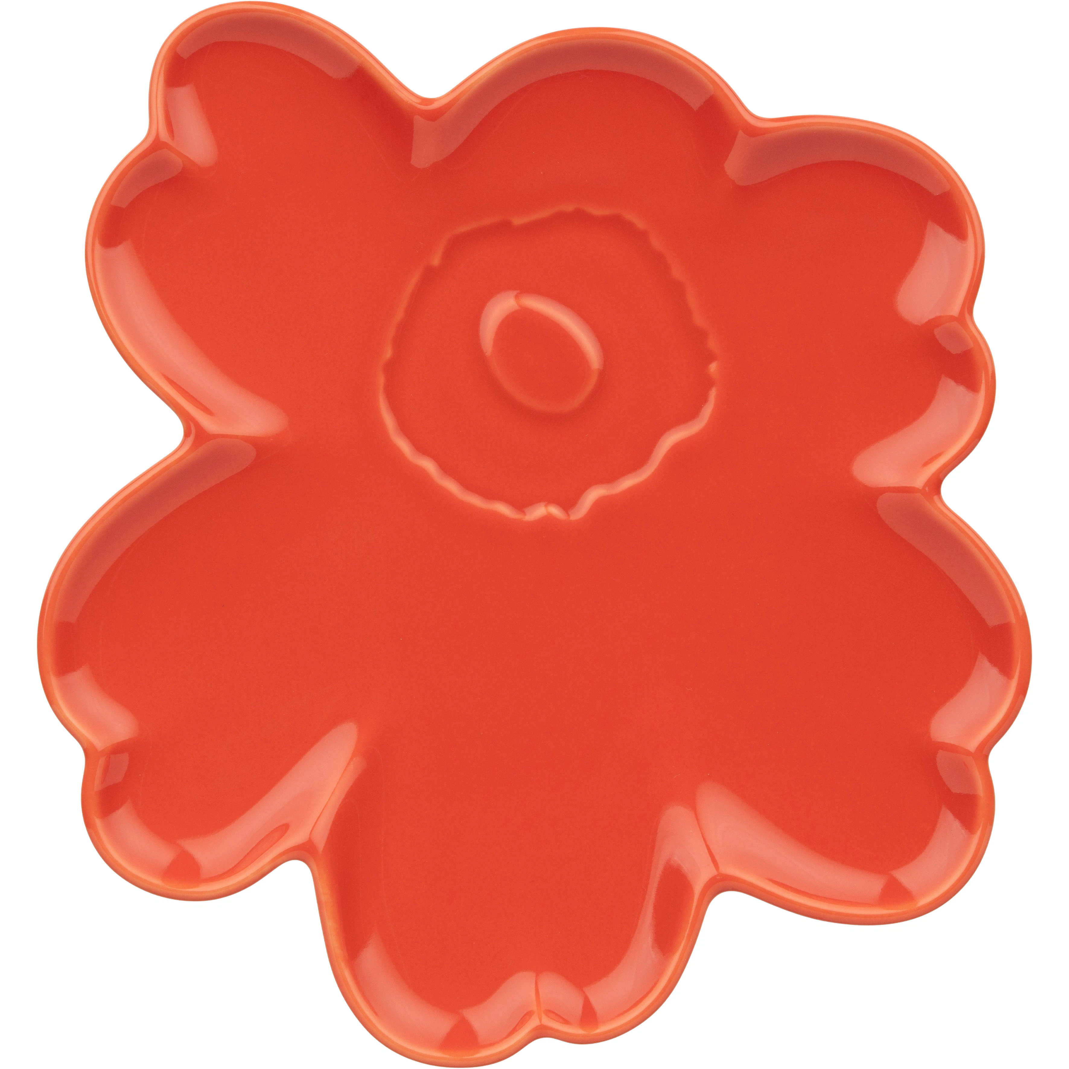 Marimekko Unikko Shape Tallerken 20 Cm Orange Red -  Asjetter Stengods - 075263-300