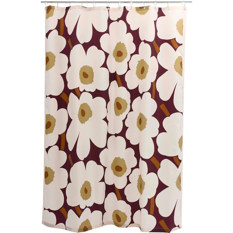 Unikko Dusjforheng 180x200 cm, Plum / Elm Wood / Toffee